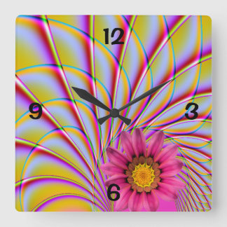 Horloge murale rose de Gerbera