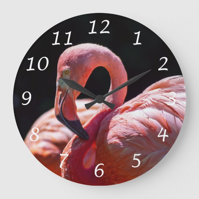 Horloge murale rose Flamant rose (Recto)