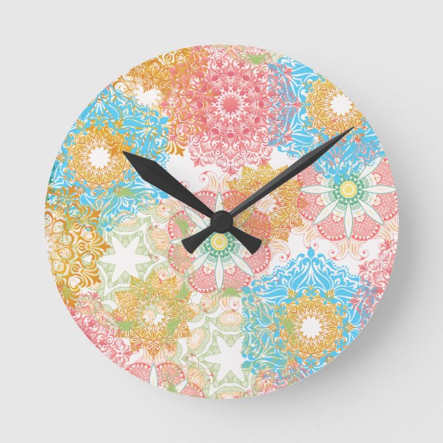 Horloge murale rose Fleur (Recto)