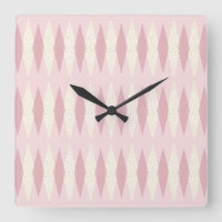 Horloge murale rose moderne de carré de Jacquard