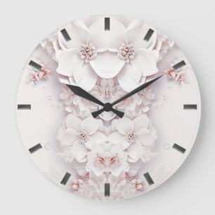 Horloge murale rose rose ivoire