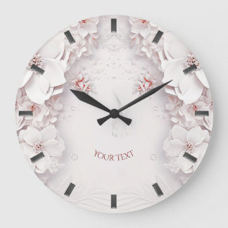 Horloge murale rose rose ivoire