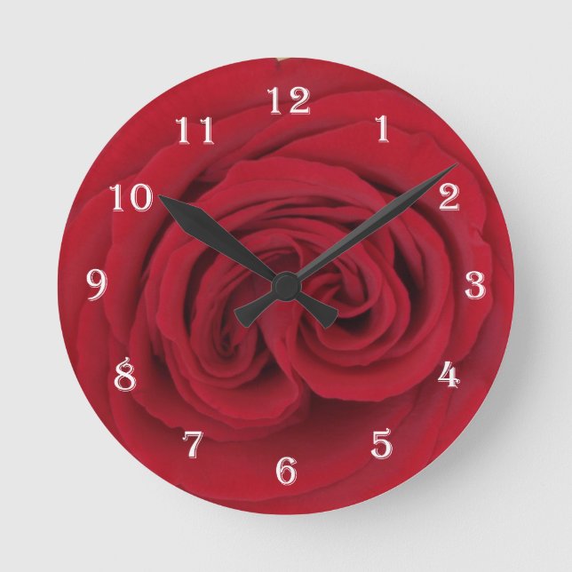 Horloge murale rose — Rose rouge (Recto)
