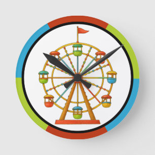 Horloge murale roue de manège de cirque
