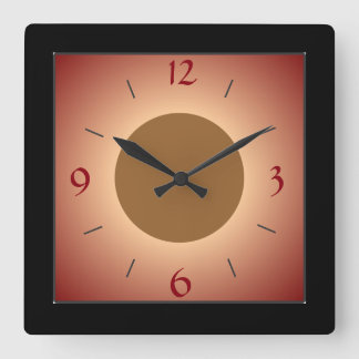 Horloge murale rouge/bronzée/jaune