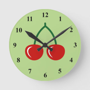 Horloge murale rouge de cerise pour la cuisine