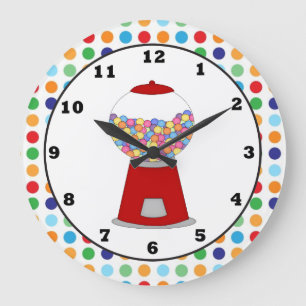 Horloge murale rouge de machine de Gumball