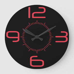 Horloge murale rouge et noire