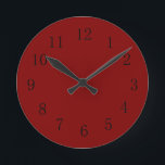 Horloge murale rouge marron foncé<br><div class="desc">L'horloge murale couleur marron pour votre cuisine,  ajoute un peu plus de rouge à tout mur sur lequel elle est accrochée,  que ce soit dans votre cuisine,  couture,  dortoir,  ou salle de loisirs,  ou même votre salon. Voir aussi celui-ci avec des chiffres blancs.</div>
