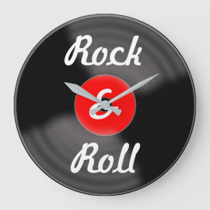 Horloge murale rouge Rock & Roll de cuisine rétro