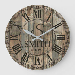 Horloge murale rustique de la famille Smith Déco