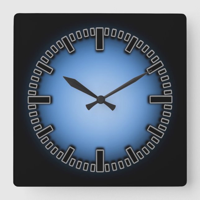 Horloge murale sans chiffres Blue Black Fade (Recto)