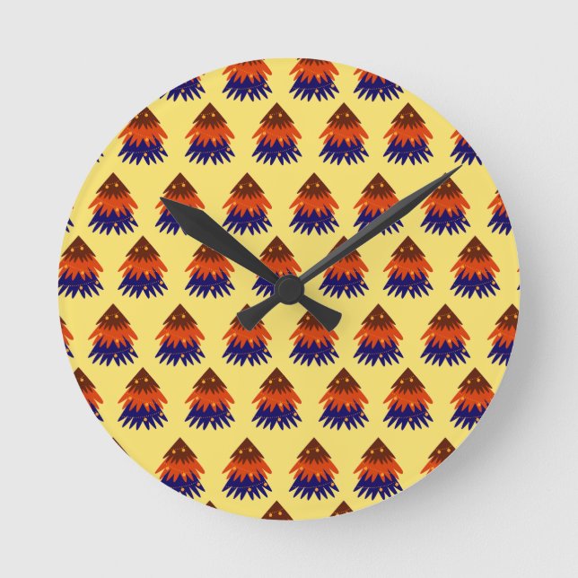 Horloge murale - Sapin de Noël multicolore (Recto)
