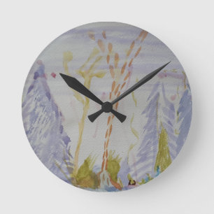 Horloge murale scène forestière