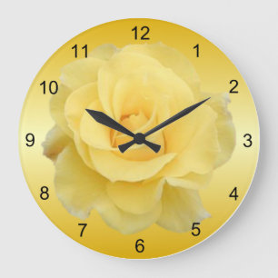 Horloge murale sensible de rose jaune