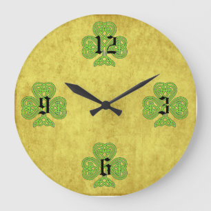 Horloge murale Shamrock celtique