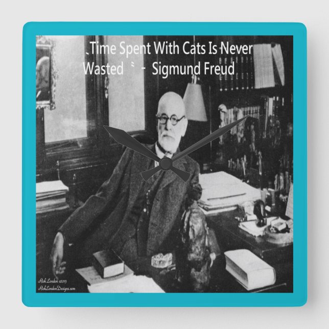 Horloge murale Sigmund Freud & Célèbre Citation de (Recto)