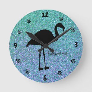 Horloge murale silhouette de flamant rose Ocean Gl