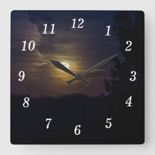 Horloge murale Silhouette Lune