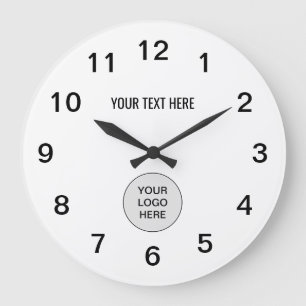 Horloge murale simple moderne Ajoutez votre logo