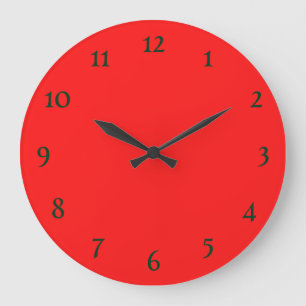 horloge murale simple rouge