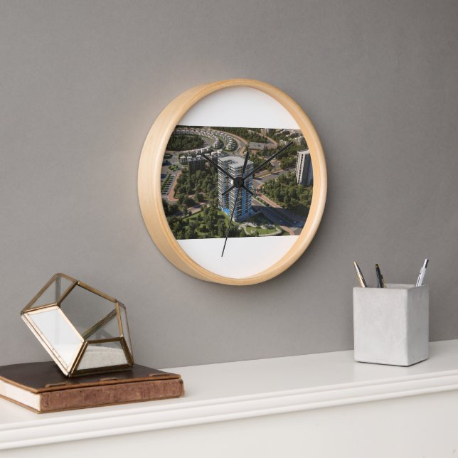Horloge murale Sky Building – Pièce moderne de mes (Bureau)