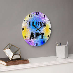 Horloge murale spirales d'amour d'art