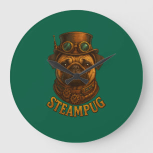 Horloge murale Steampunk Pug - vintage "Steampug"