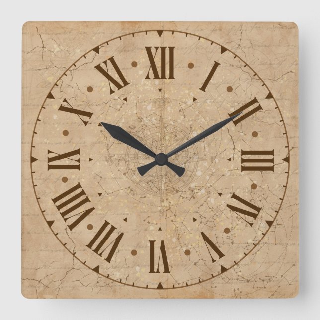 horloge murale style vintage lettres romaines (Recto)