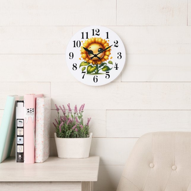 Horloge murale Sunflower Cutie (Salle de lecture)