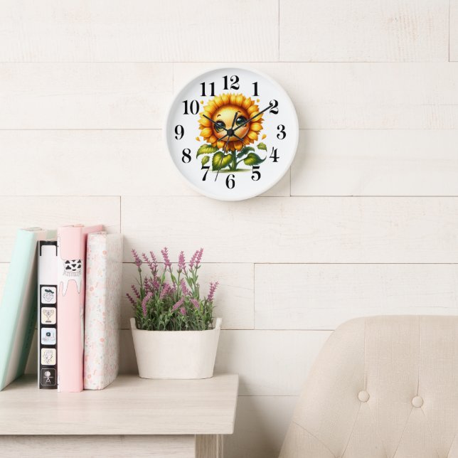 Horloge murale Sunflower Cutie (Salle de lecture)