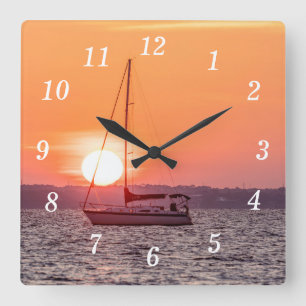 Horloge murale Sunrise du bateau