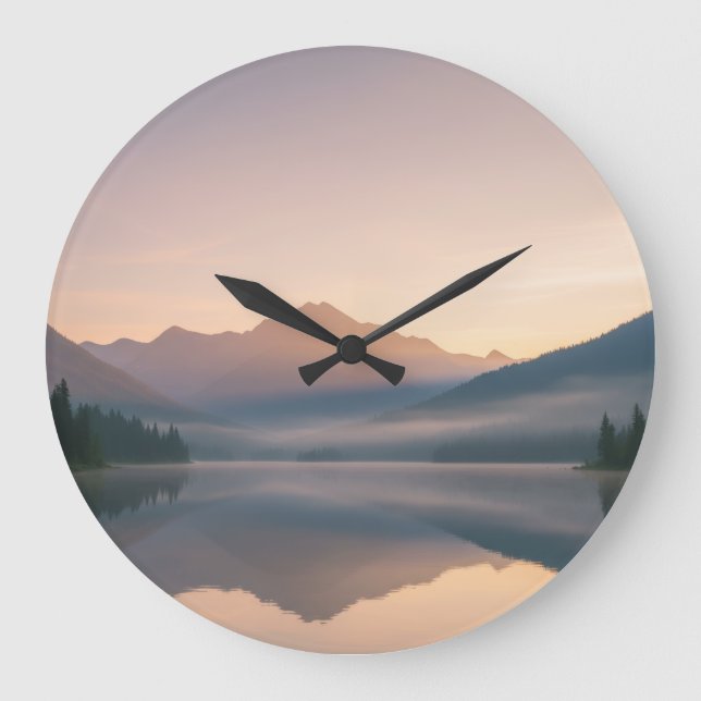 Horloge murale Sunrise Mountain - Design naturel c (Recto)