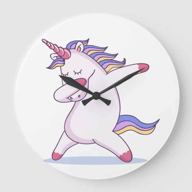 Horloge murale tamponnante de licorne (Recto)