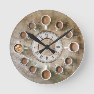 horloge murale tasses à café