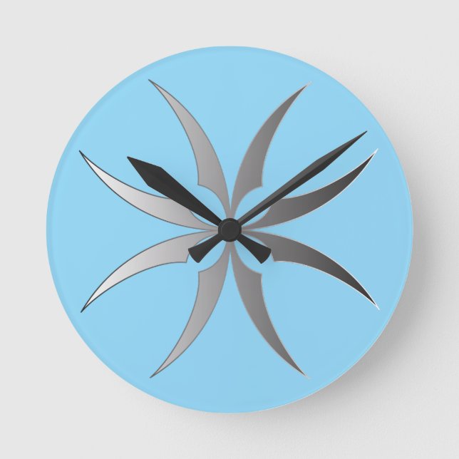 Horloge murale technique géométrique noir et blanc (Recto)