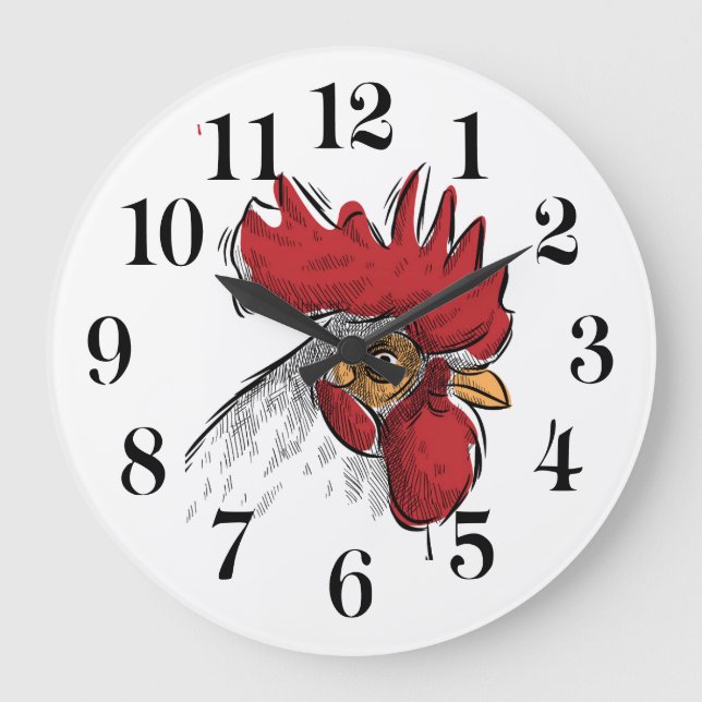 Horloge murale tête de poulet (Recto)