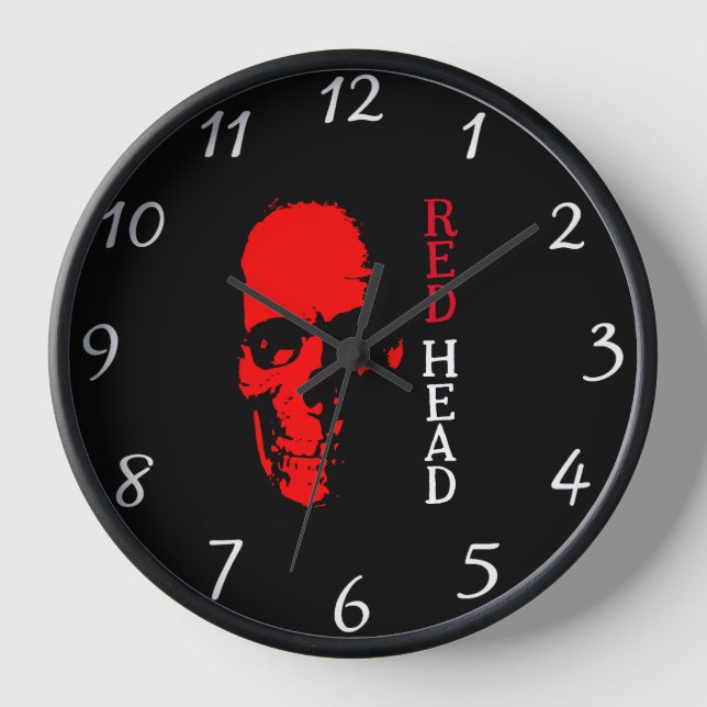 Horloge murale tête rouge (Recto)