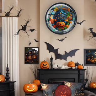 Horloge murale thème Halloween pour décoration