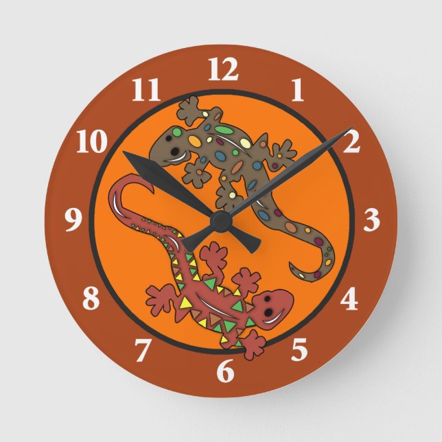 Horloge murale thème mexicain Gecko Lézard (Recto)