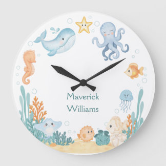 Horloge murale thème océan