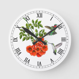 Horloge murale Throated rouge de colibris