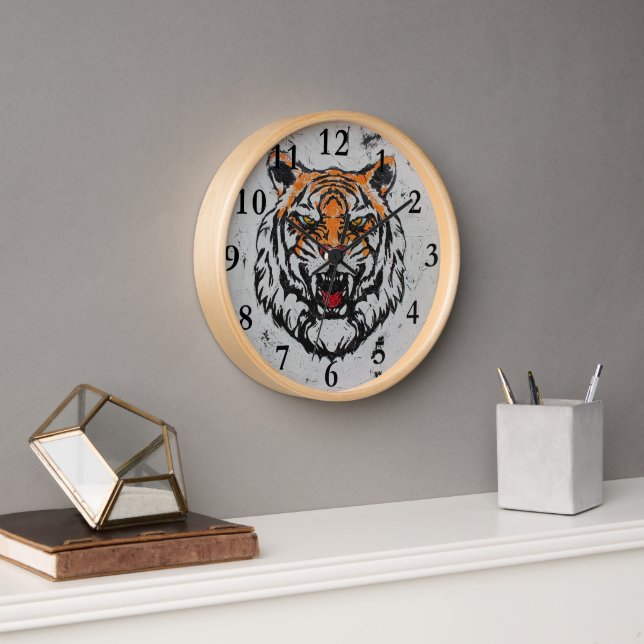Horloge murale Tigre ! (Bureau)
