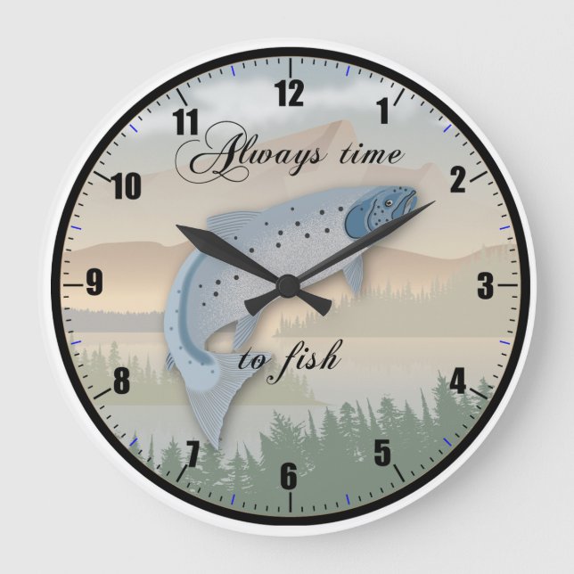 Horloge murale "Toujours le temps de pêcher" (Recto)