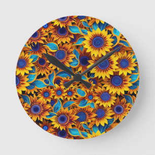 Horloge murale tournesol