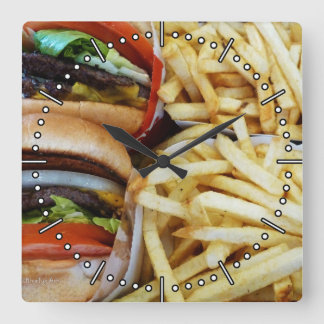 Horloge murale Tout américain Burgers/Frites Times