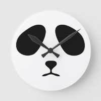 Horloge murale triste de visage de panda