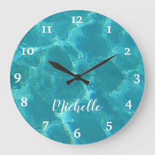 Horloge murale Turquoise Bleu Personnalisée