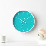 Horloge murale Turquoise - Choisir les couleurs et<br><div class="desc">Belles couleurs personnalisables Horloge - Choisissez / ajoutez vos couleurs arrière - plans et numériques préférées ! Choisissez Vos Polices Numériques Uniques ! Ajoutez votre texte / nom / date / logo / image ...  ou sinon :) Profitez - Soyez heureux - Soyez en santé !</div>