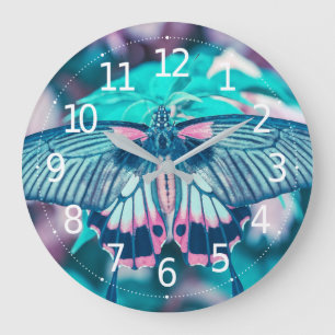 Horloge murale turquoise élégante du plan